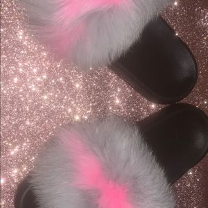 💯 real fur MultiColor Slides